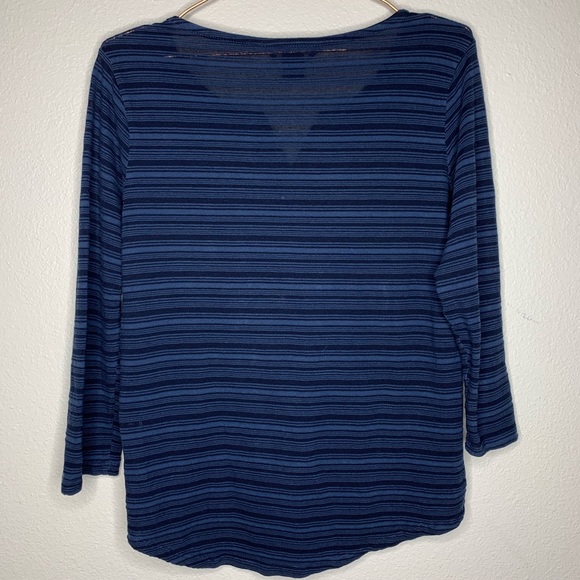 Lucky Brand Striped Top With Embroidered Front - Picture 3 of 3